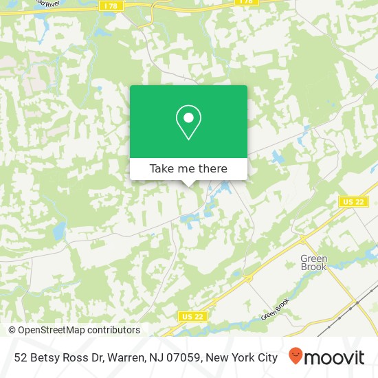 Mapa de 52 Betsy Ross Dr, Warren, NJ 07059