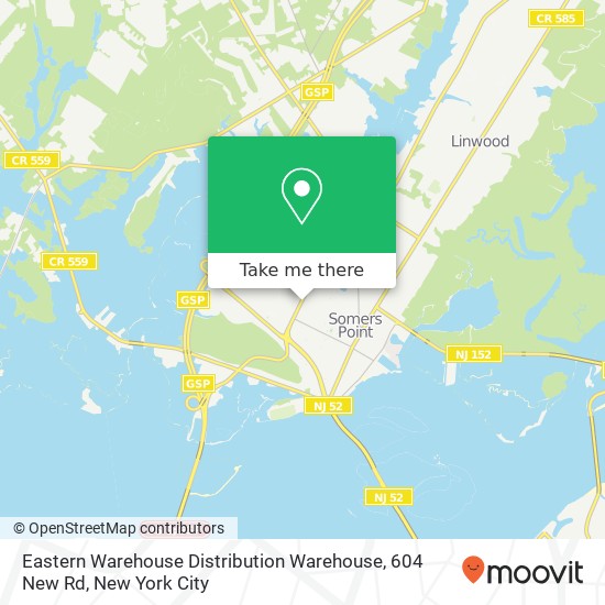 Mapa de Eastern Warehouse Distribution Warehouse, 604 New Rd
