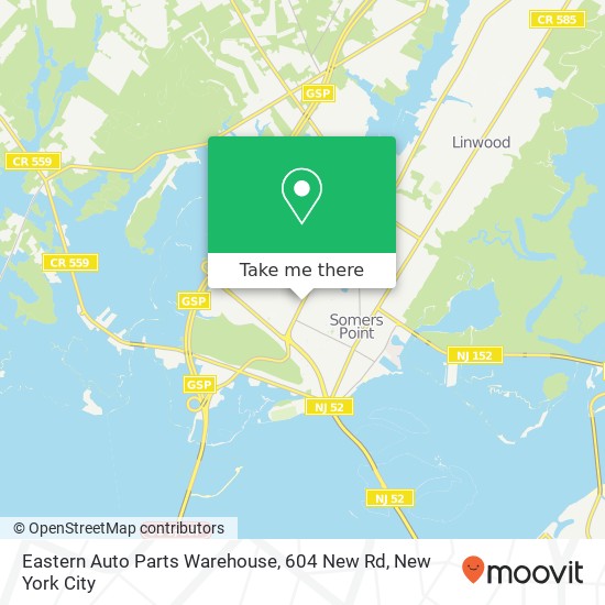 Mapa de Eastern Auto Parts Warehouse, 604 New Rd