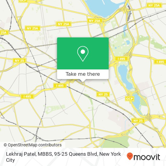 Mapa de Lekhraj Patel, MBBS, 95-25 Queens Blvd