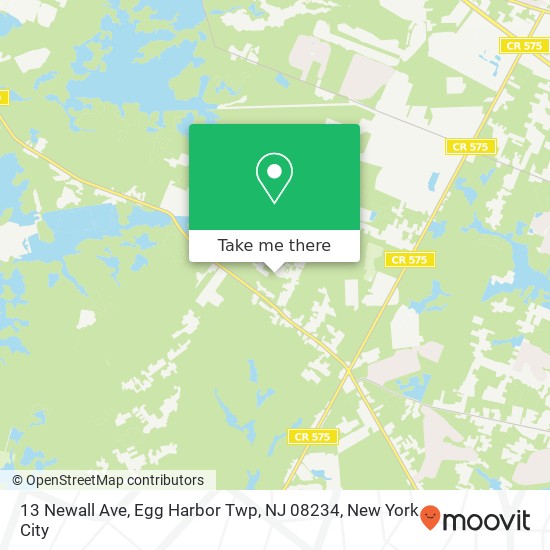 Mapa de 13 Newall Ave, Egg Harbor Twp, NJ 08234