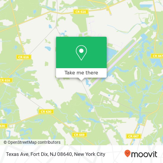 Mapa de Texas Ave, Fort Dix, NJ 08640