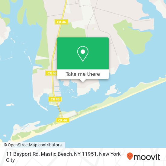 Mapa de 11 Bayport Rd, Mastic Beach, NY 11951