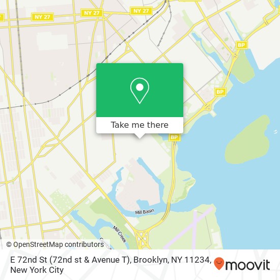 Mapa de E 72nd St (72nd st & Avenue T), Brooklyn, NY 11234