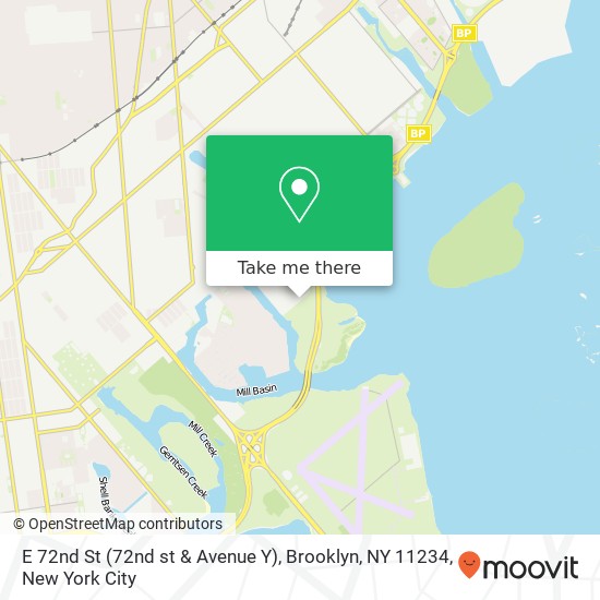 Mapa de E 72nd St (72nd st & Avenue Y), Brooklyn, NY 11234