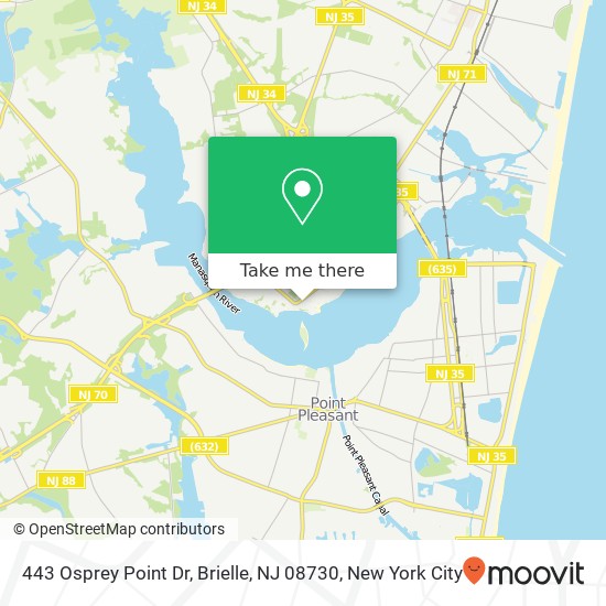 Mapa de 443 Osprey Point Dr, Brielle, NJ 08730