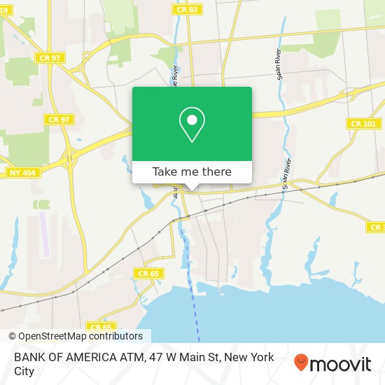 Mapa de BANK OF AMERICA ATM, 47 W Main St
