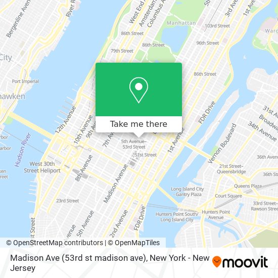 Madison Ave (53rd st madison ave) map