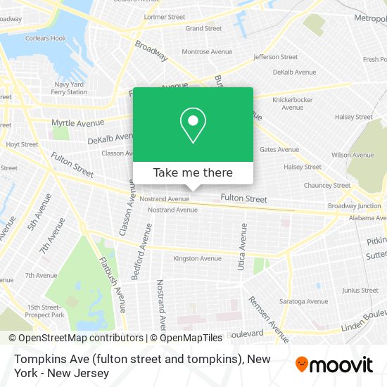 Mapa de Tompkins Ave (fulton street and tompkins)