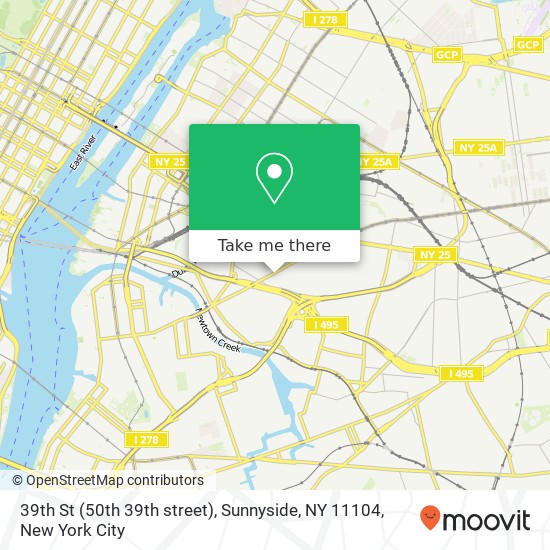 Mapa de 39th St (50th 39th street), Sunnyside, NY 11104