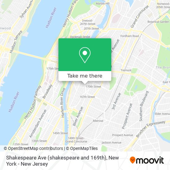 Shakespeare Ave (shakespeare and 169th) map