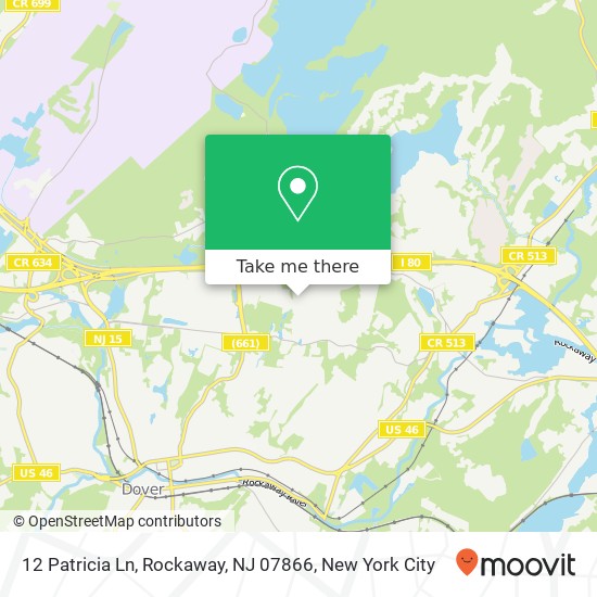 Mapa de 12 Patricia Ln, Rockaway, NJ 07866