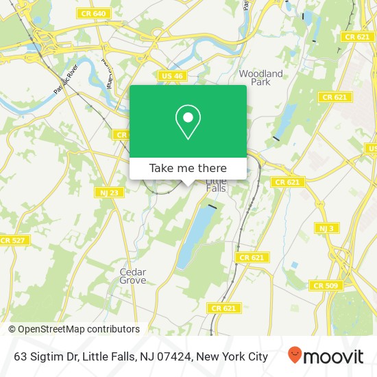 Mapa de 63 Sigtim Dr, Little Falls, NJ 07424