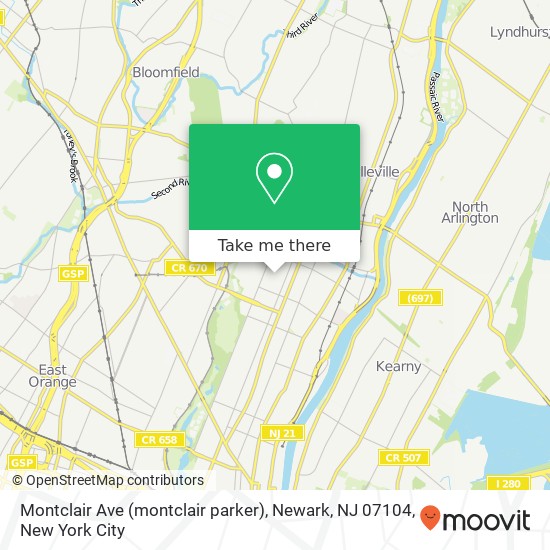 Montclair Ave (montclair parker), Newark, NJ 07104 map