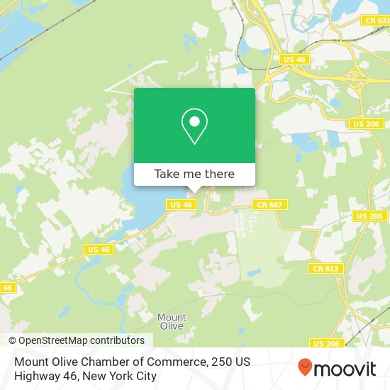 Mount Olive Chamber of Commerce, 250 US Highway 46 map