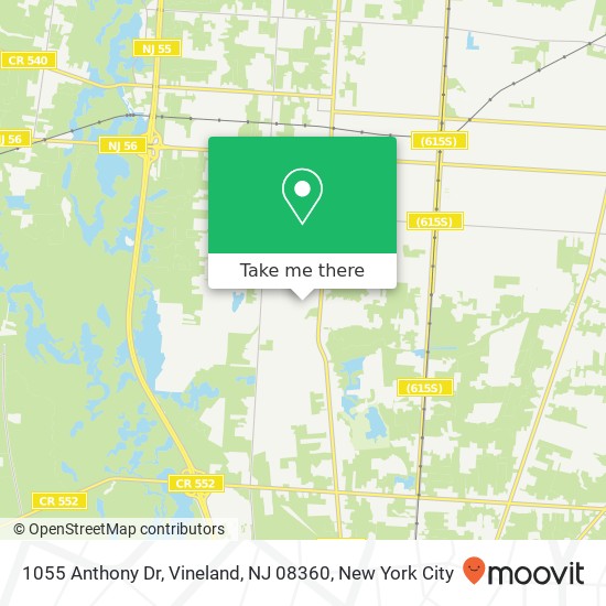Mapa de 1055 Anthony Dr, Vineland, NJ 08360