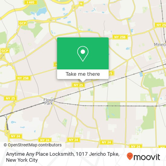 Mapa de Anytime Any Place Locksmith, 1017 Jericho Tpke