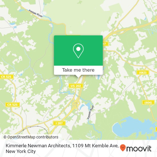 Mapa de Kimmerle Newman Architects, 1109 Mt Kemble Ave