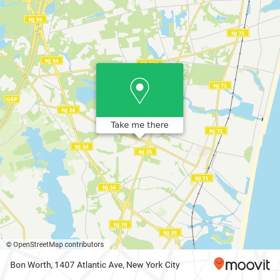 Mapa de Bon Worth, 1407 Atlantic Ave