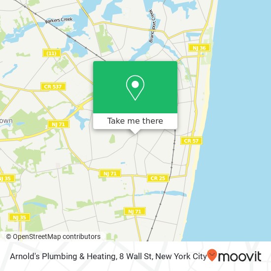 Arnold's Plumbing & Heating, 8 Wall St map