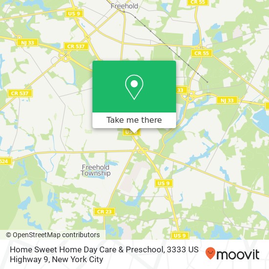Mapa de Home Sweet Home Day Care & Preschool, 3333 US Highway 9
