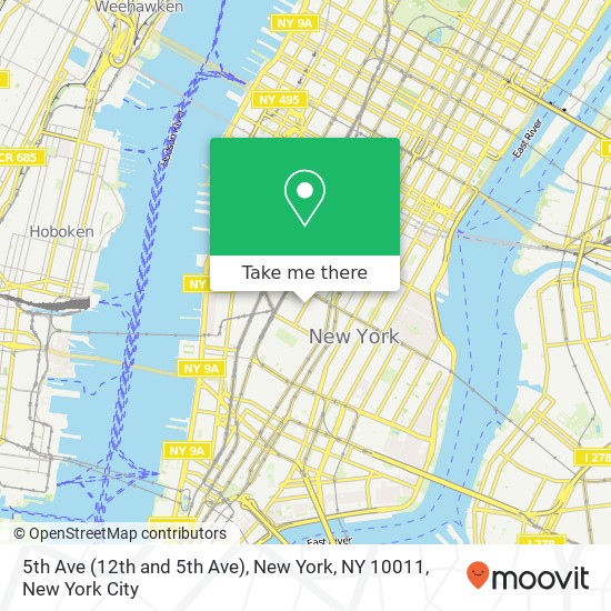 Mapa de 5th Ave (12th and 5th Ave), New York, NY 10011