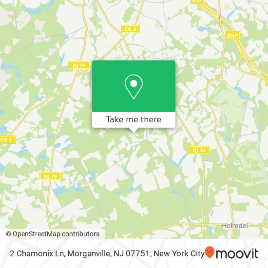 Mapa de 2 Chamonix Ln, Morganville, NJ 07751
