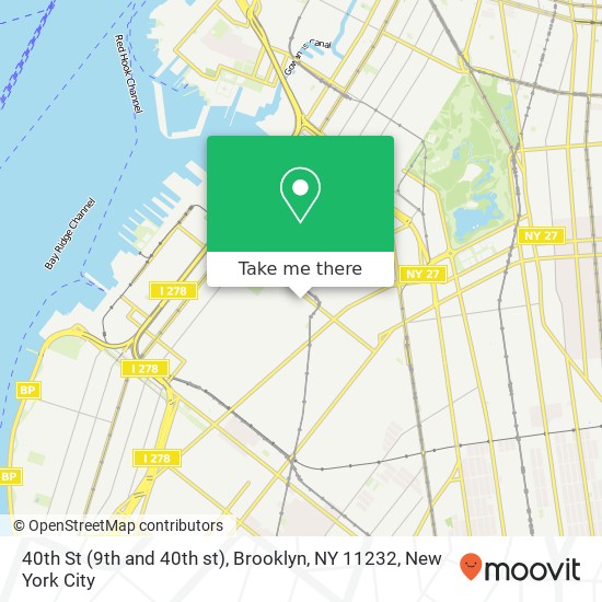 Mapa de 40th St (9th and 40th st), Brooklyn, NY 11232