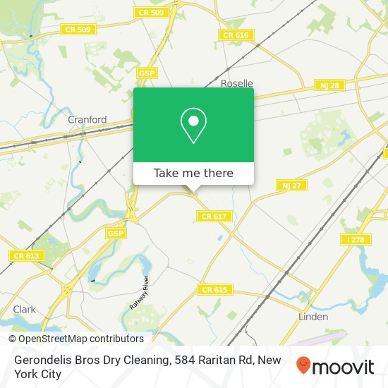 Mapa de Gerondelis Bros Dry Cleaning, 584 Raritan Rd
