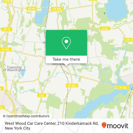 Mapa de West Wood Car Care Center, 210 Kinderkamack Rd