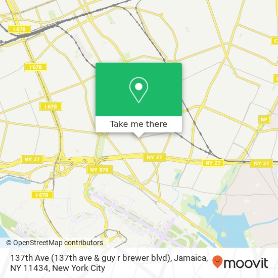 Mapa de 137th Ave (137th ave & guy r brewer blvd), Jamaica, NY 11434