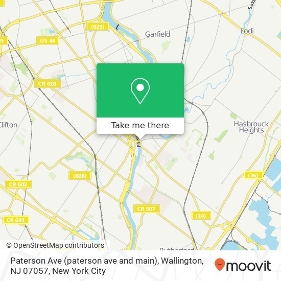 Paterson Ave (paterson ave and main), Wallington, NJ 07057 map