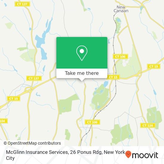 McGlinn Insurance Services, 26 Ponus Rdg map