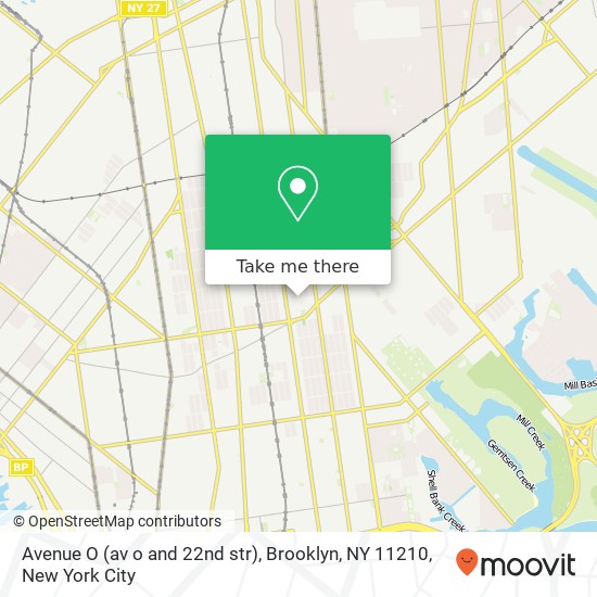 Mapa de Avenue O (av o and 22nd str), Brooklyn, NY 11210