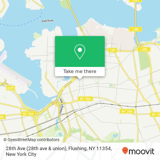 Mapa de 28th Ave (28th ave & union), Flushing, NY 11354