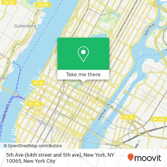 Mapa de 5th Ave (64th street and 5th ave), New York, NY 10065