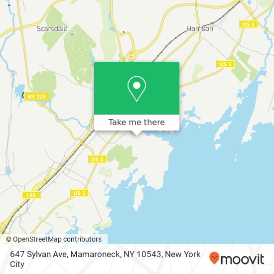 Mapa de 647 Sylvan Ave, Mamaroneck, NY 10543