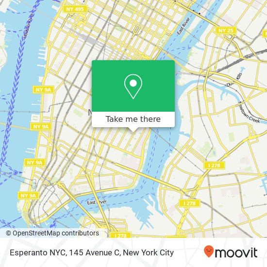 Esperanto NYC, 145 Avenue C map