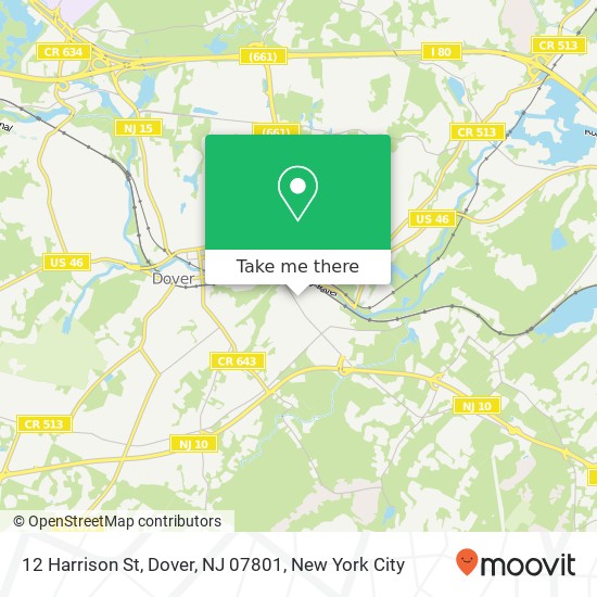 Mapa de 12 Harrison St, Dover, NJ 07801