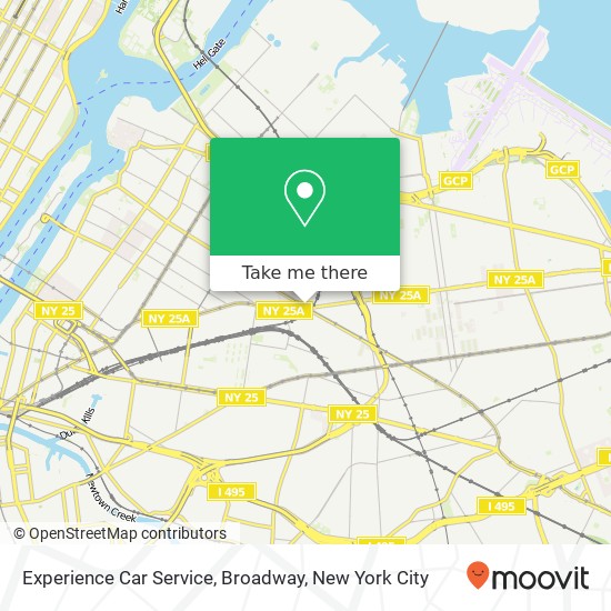 Experience Car Service, Broadway map