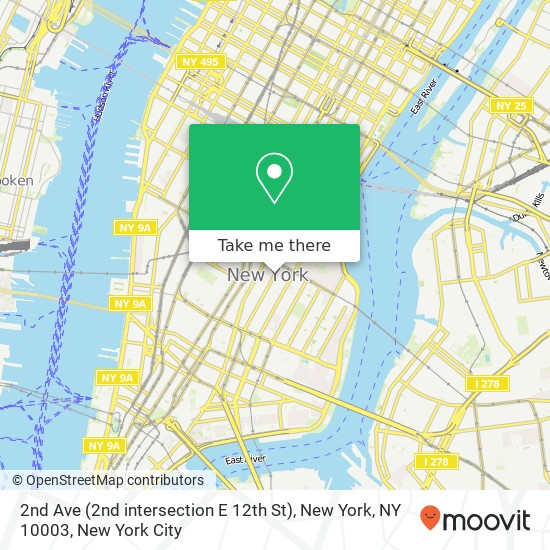 2nd Ave (2nd intersection E 12th St), New York, NY 10003 map