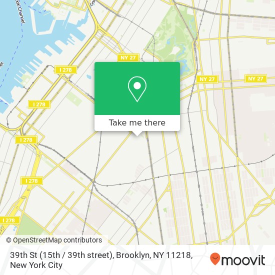Mapa de 39th St (15th / 39th street), Brooklyn, NY 11218