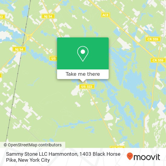 Mapa de Sammy Stone LLC Hammonton, 1403 Black Horse Pike