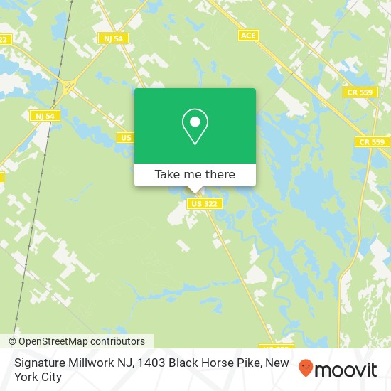 Mapa de Signature Millwork NJ, 1403 Black Horse Pike