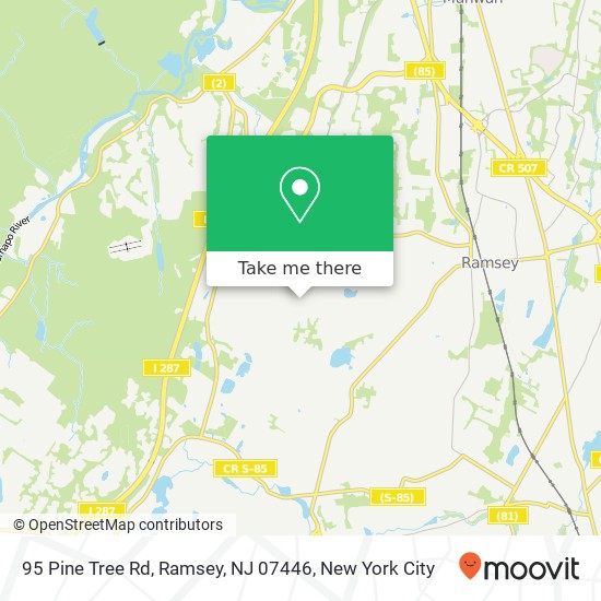 Mapa de 95 Pine Tree Rd, Ramsey, NJ 07446