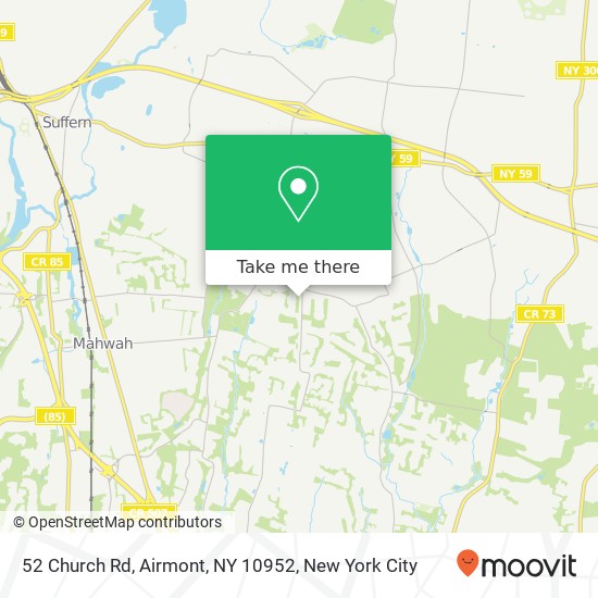 Mapa de 52 Church Rd, Airmont, NY 10952