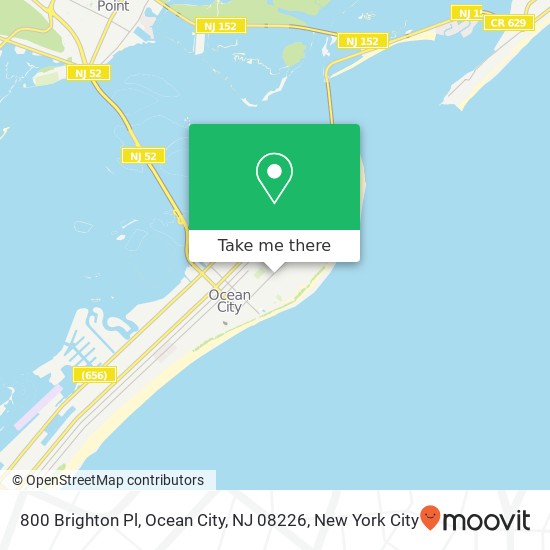 Mapa de 800 Brighton Pl, Ocean City, NJ 08226
