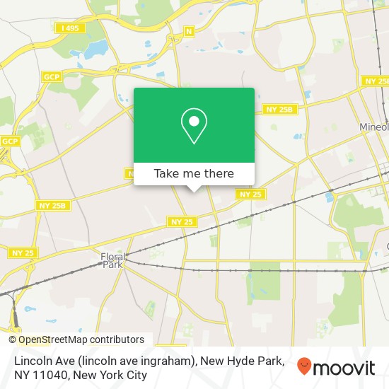 Mapa de Lincoln Ave (lincoln ave ingraham), New Hyde Park, NY 11040