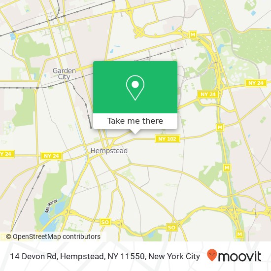 Mapa de 14 Devon Rd, Hempstead, NY 11550