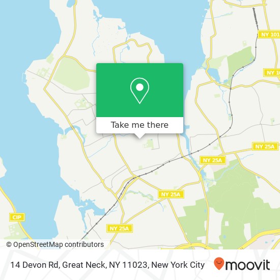 Mapa de 14 Devon Rd, Great Neck, NY 11023